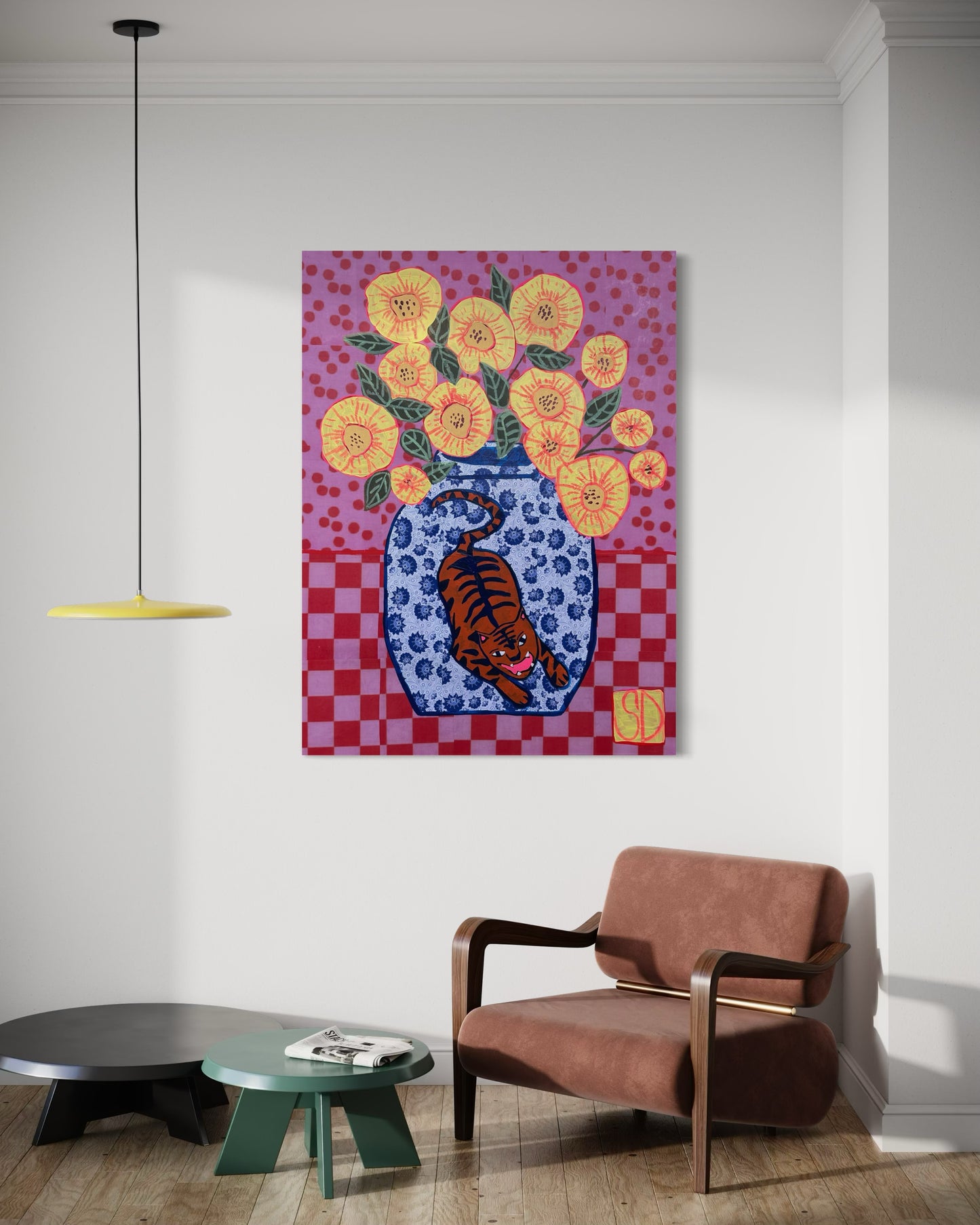 Yellow Peonies in Tiger Vase
