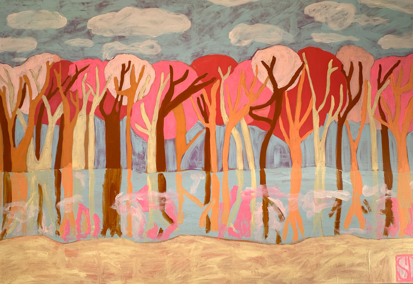 DOWN BY THE RIVER-152cmx122cmx4cm
