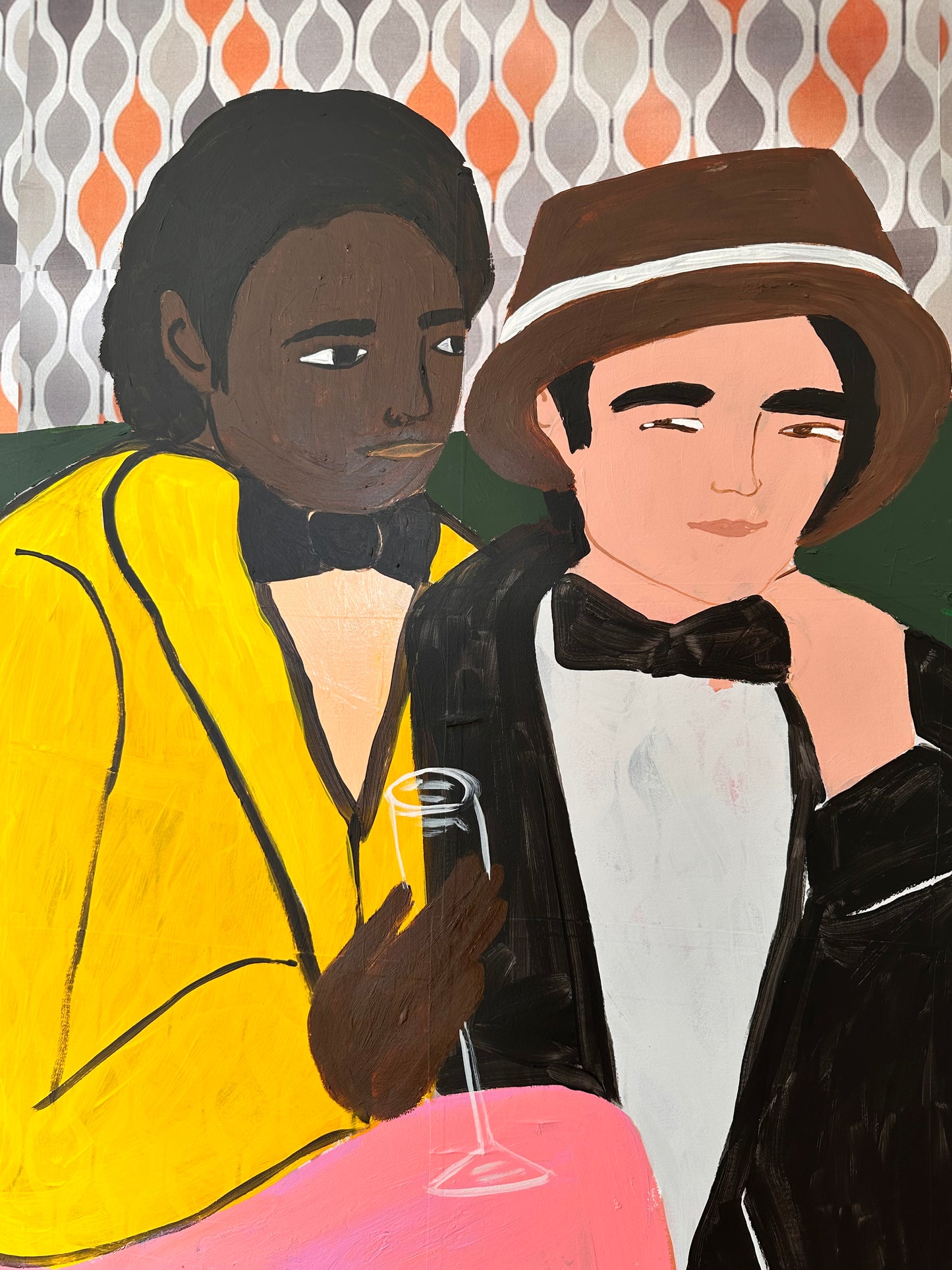 “THE LOVERS ON THE GREEN VELVET COUCH” 120cmx180cmx4cm