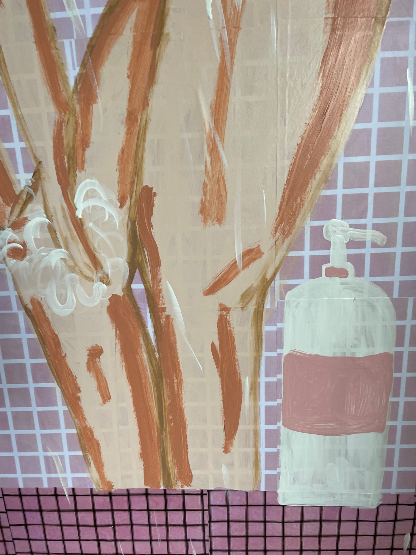 “IN THE SHOWER” 120cmx200cmx4cm framed