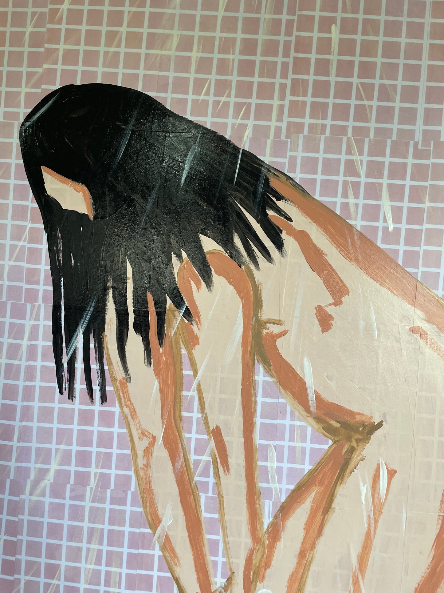 “IN THE SHOWER” 120cmx200cmx4cm framed