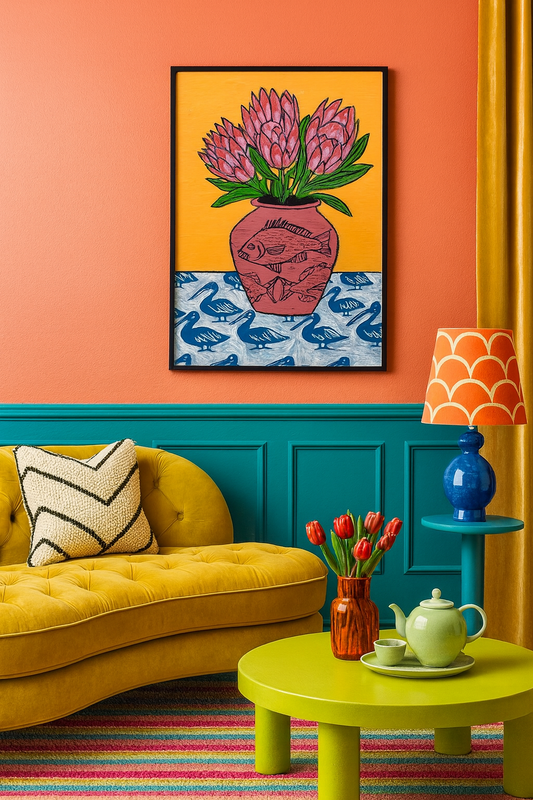 Snapper Vase with Protea