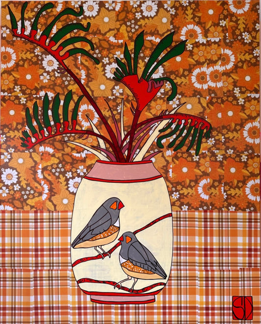 Kangaroo Paw in Zebra Finch Vase